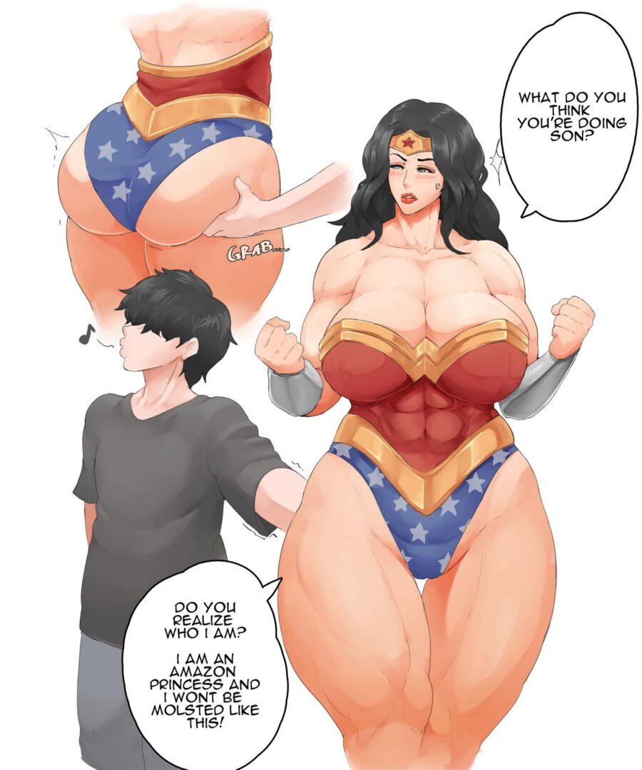 Donaught - Muscular Amazon Wonder Woman sucking dick blowjob porn 1