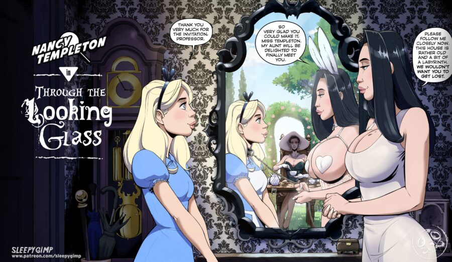 Looking Glass Porn Comic SleepyGimp Alice in Wonderland rimming lesbian buttholes