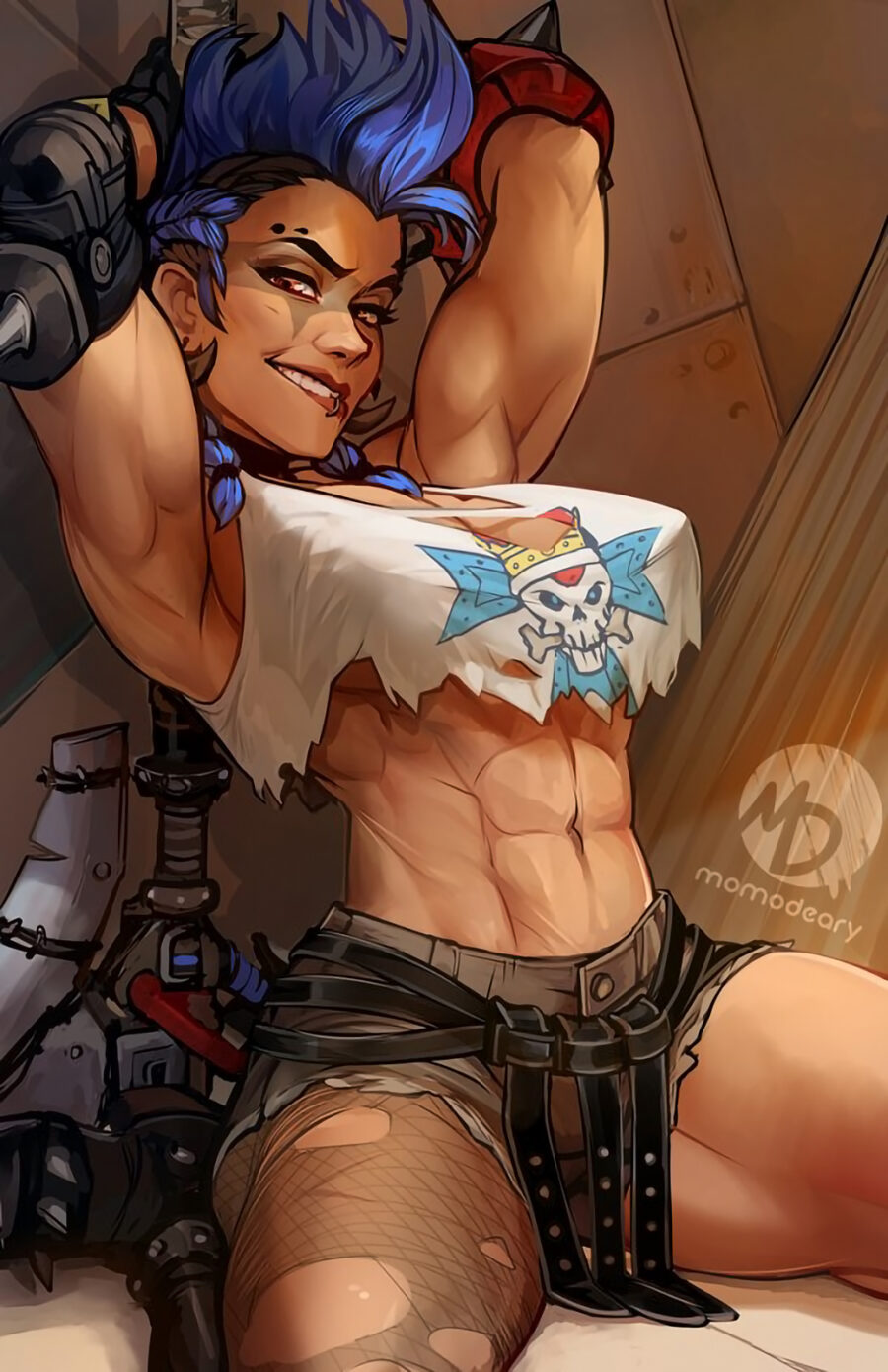 Momo-deary - Muscular Junker Queen with abs overwatch porn