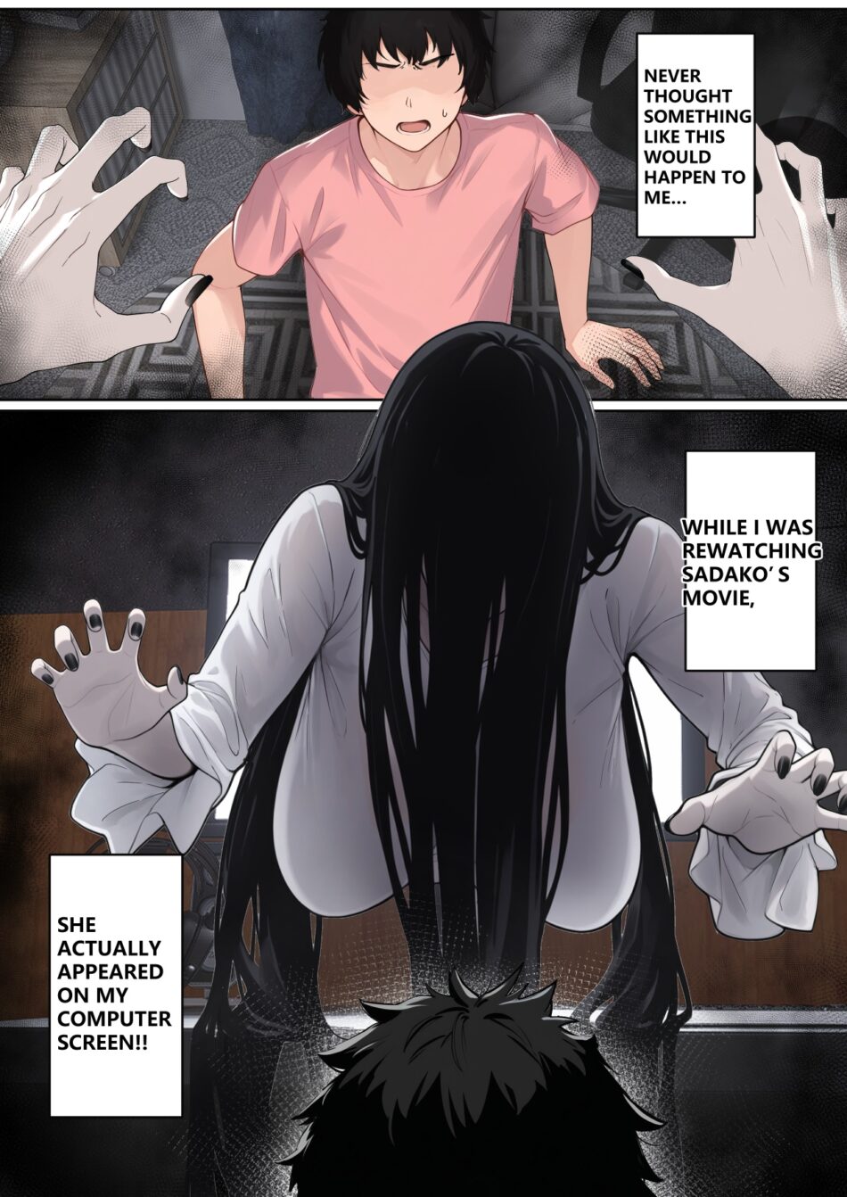 Regarding Sadako Getting Stuck On A Computer Screen The Ring Rule 34 Porn Manga by Pz-x (2)