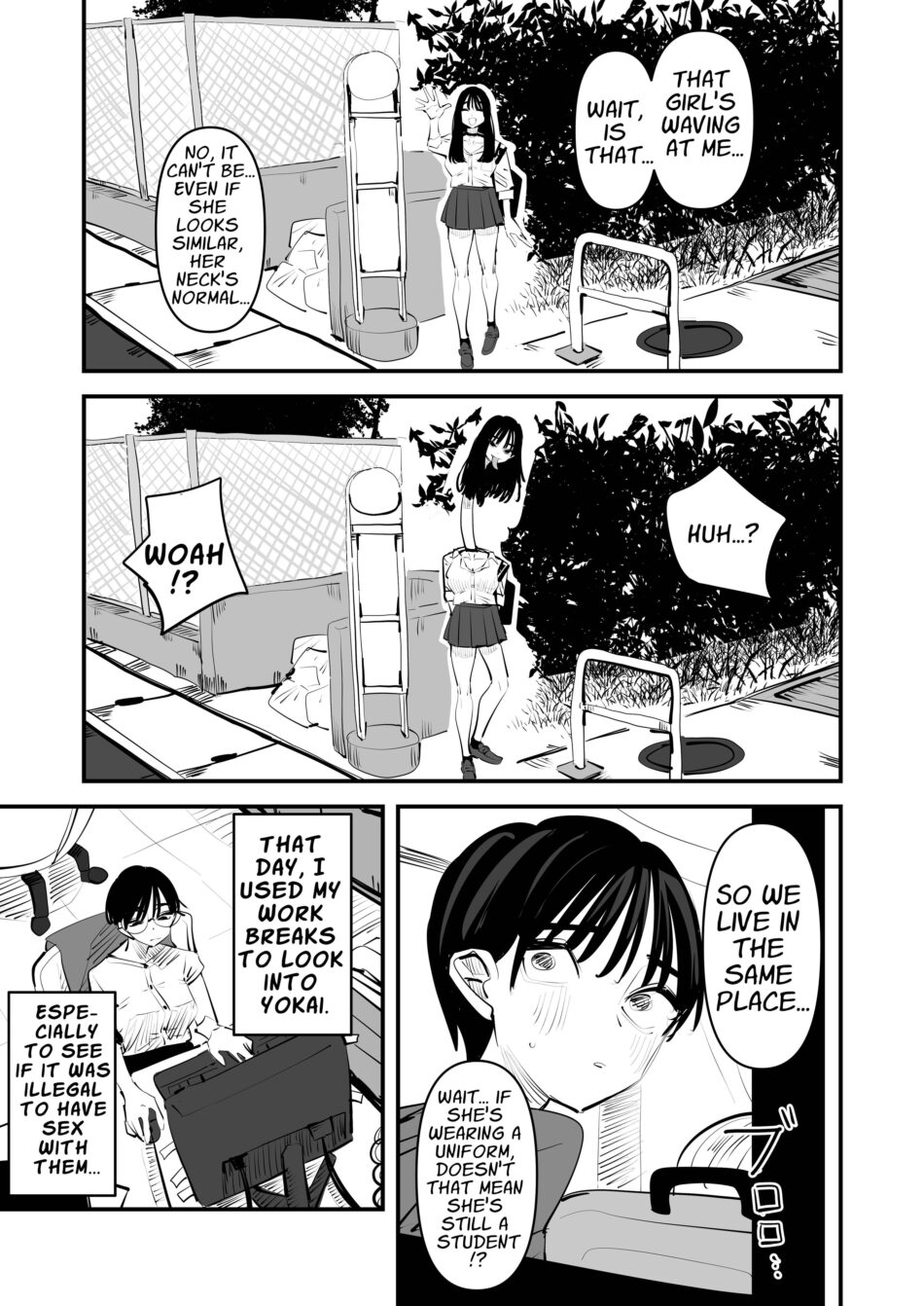 Yuri Lezzy Sex With A Rokurokubi Yokai Halloween Monster Girl Hentai Manga by Aweida (20)