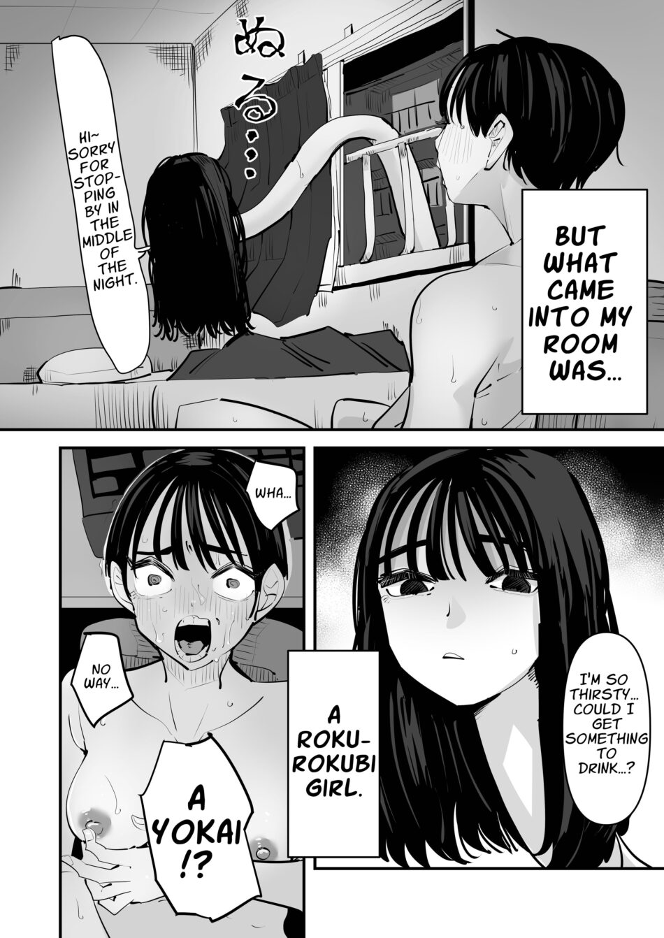 Yuri Lezzy Sex With A Rokurokubi Yokai Halloween Monster Girl Hentai Manga by Aweida (3)