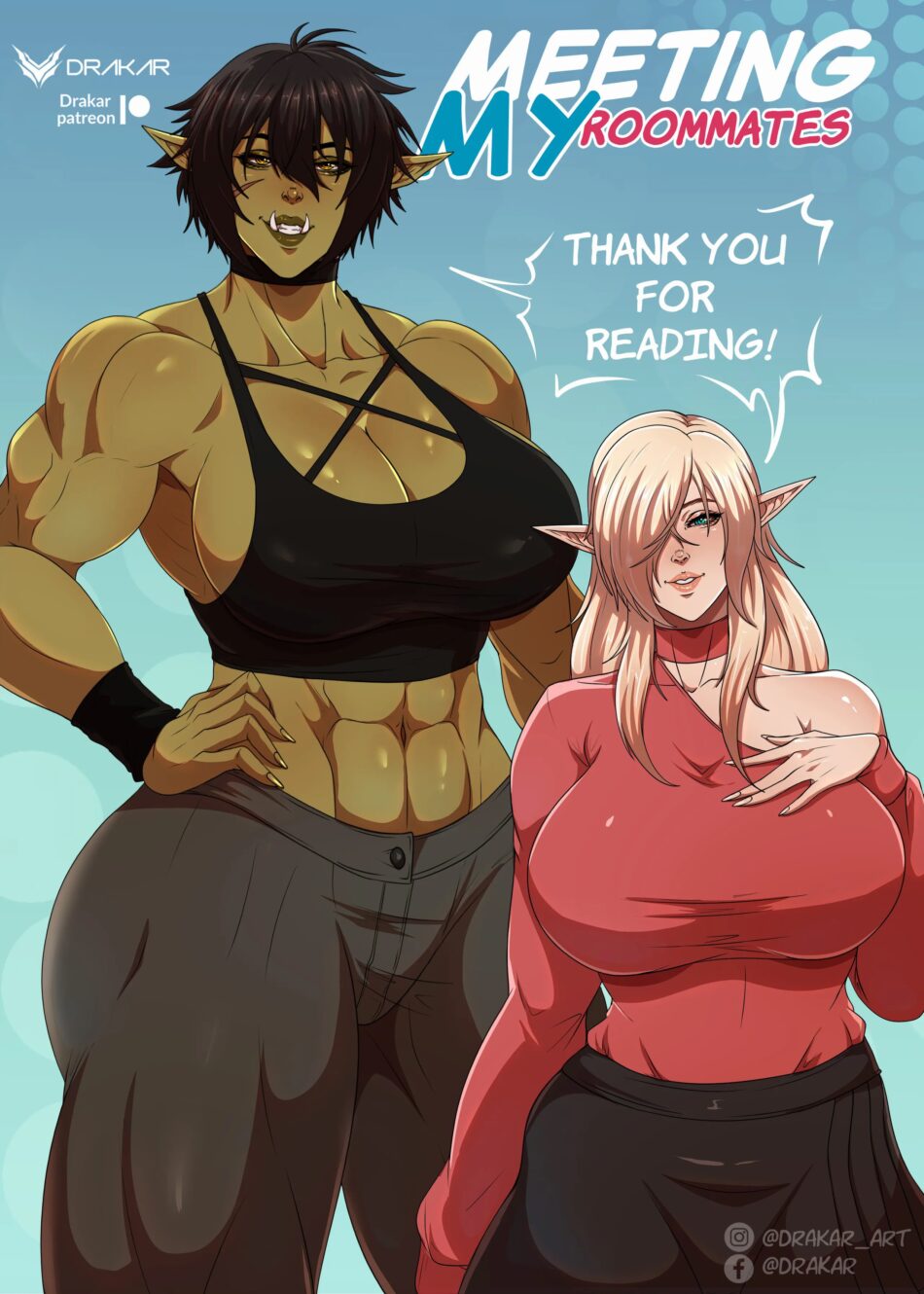 Meeting My Roommates Femdom Muscular Woman Porn Comic by Drakar (46)